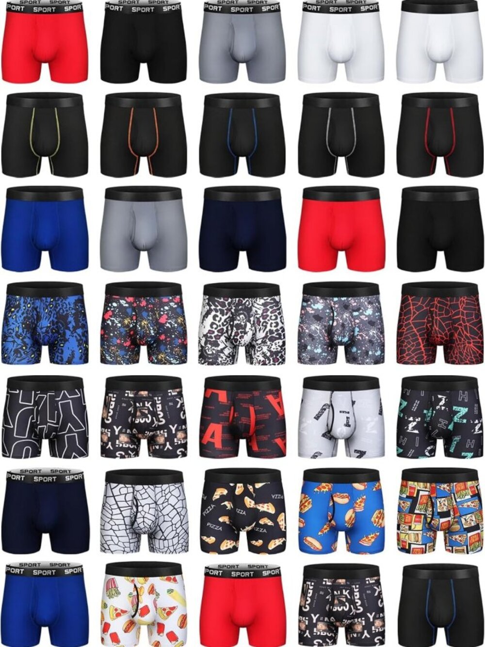 Soft Stretch Men's Boxer Briefs, Breathable Cotton-Like Underwear, Tag-Free